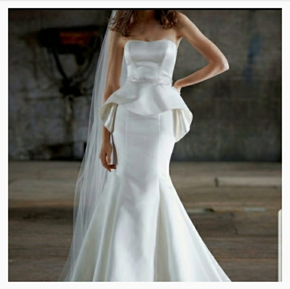 wedding dress with peplum waist